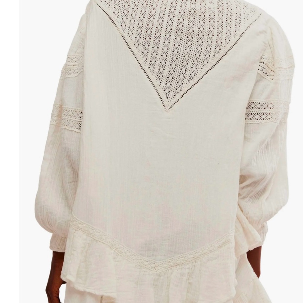 NWT FREE PEOPLE Bohemian Cream Ruffle MINI - Picture 3 of 6